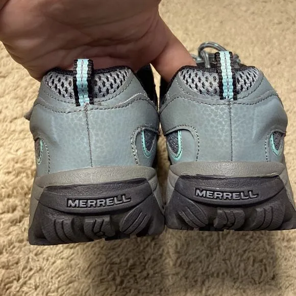 Merrell Unisex Moab 2 Low Lace Non-Marking Sole Gray Hiking Shoes Size 5.5