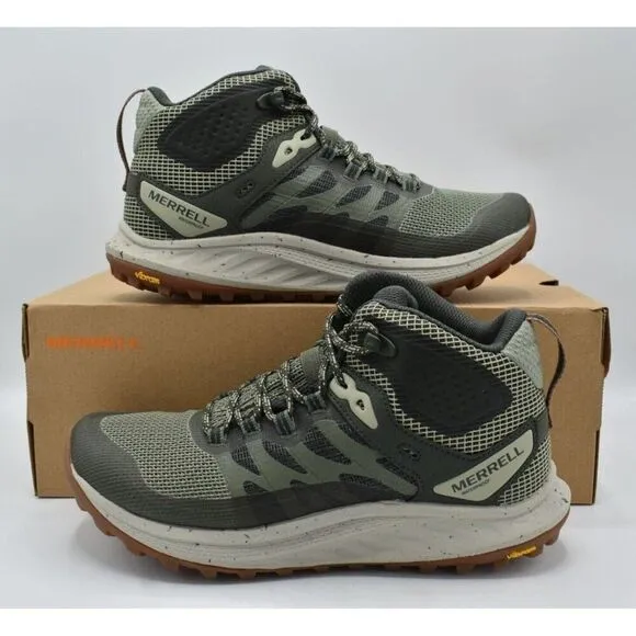 Merrell Women Size 11 Antora 3 Mid Lichen Waterproof Hiking Trail Running Shoes