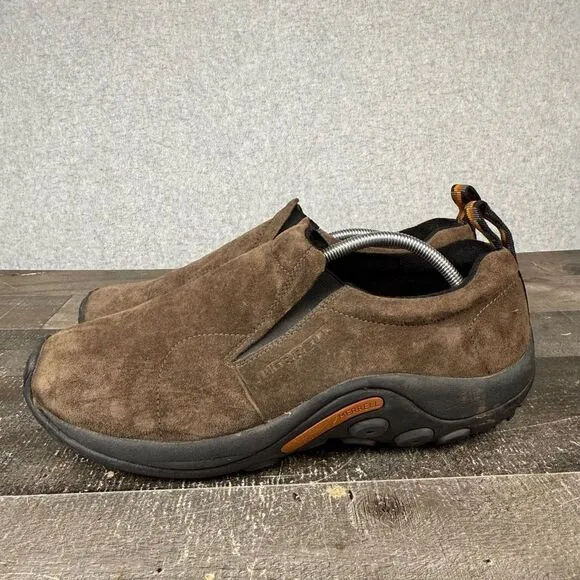Merrell Mens Size 12 Jungle Moc Gunsmoke Leather Slip On Walking Hiking Shoes
