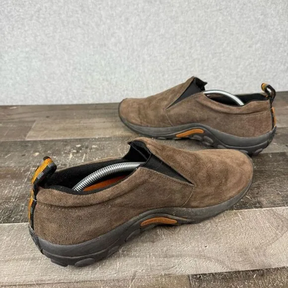 Merrell Mens Size 12 Jungle Moc Gunsmoke Leather Slip On Walking Hiking Shoes