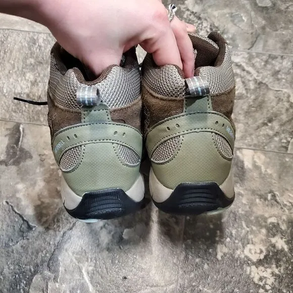 Merrell Tuskora J090559 Olive Waterproof Leather Trail Hiking Boots Shoes 7