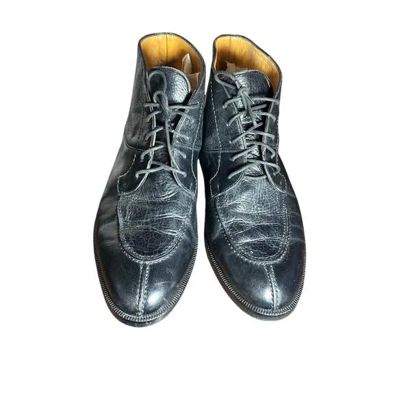 MEZLAN soft leather men’s black boots Lace Up Made in Spain style Berlin sz 9 W