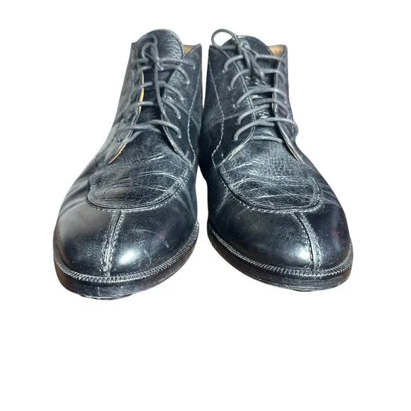 MEZLAN soft leather men’s black boots Lace Up Made in Spain style Berlin sz 9 W