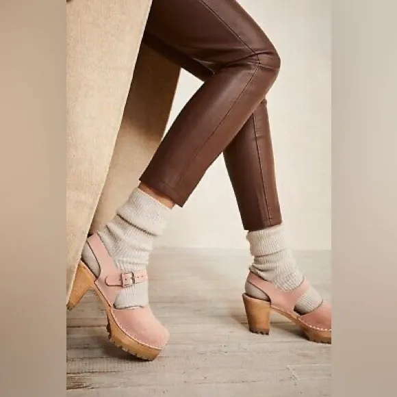 MIA Abba Women’s Leather Suede Ankle Strap SWEDISH Clogs
