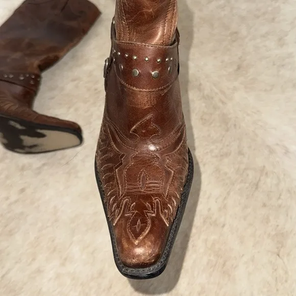 MIA Thunderbird Rockstar Western Boots Motorcycle Eagle Antiqued Distressed 7