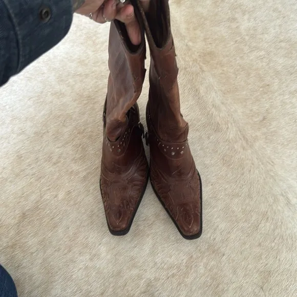 MIA Thunderbird Rockstar Western Boots Motorcycle Eagle Antiqued Distressed 7