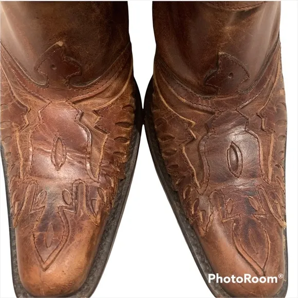 MIA Thunderbird Rockstar Western Boots Motorcycle Eagle Antiqued Distressed
