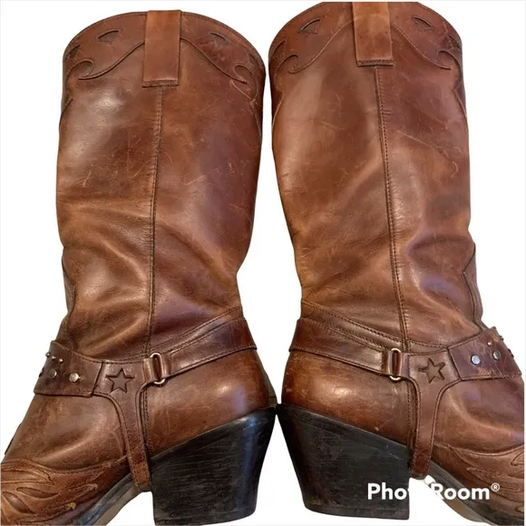 MIA Thunderbird Rockstar Western Boots Motorcycle Eagle Antiqued Distressed