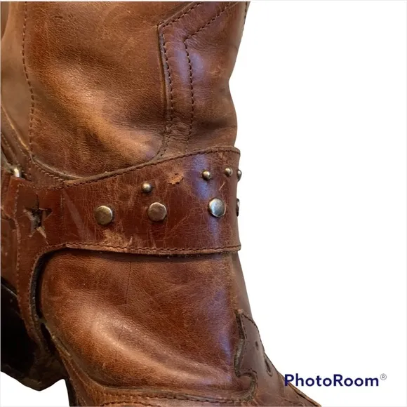 MIA Thunderbird Rockstar Western Boots Motorcycle Eagle Antiqued Distressed