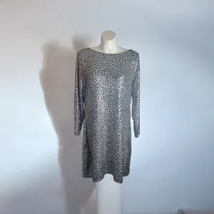 Michael Kors Black and Silver Sheath Dress Size 2X