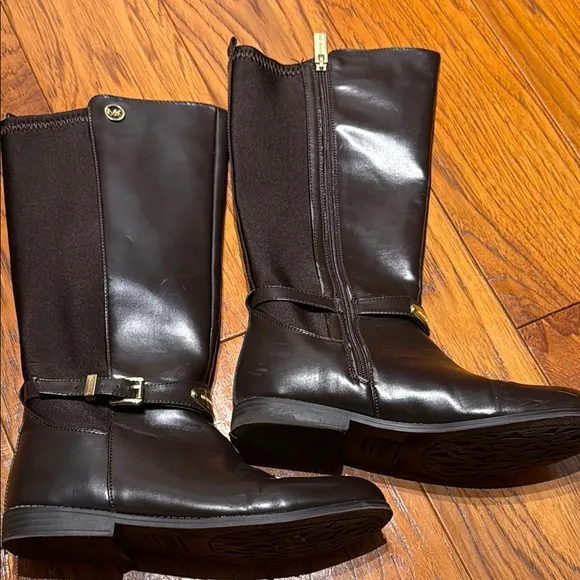 MICHAEL KORS Brown Knee-High Leather Boots
