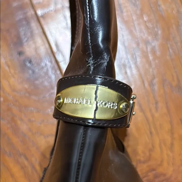MICHAEL KORS Brown Knee-High Leather Boots