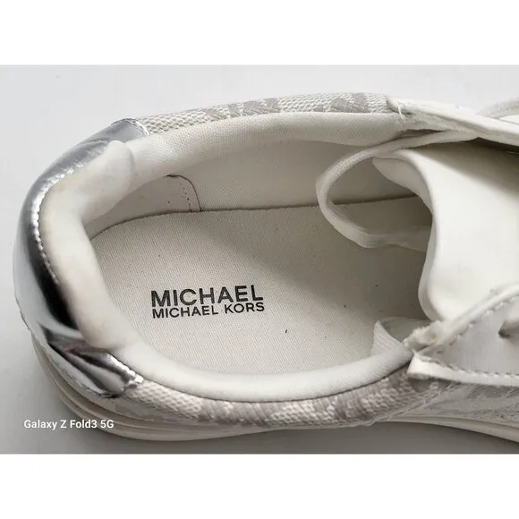 Michael Kors Poppy Embellished Logo Stripe  Womens Sneakers Shoes Size 5