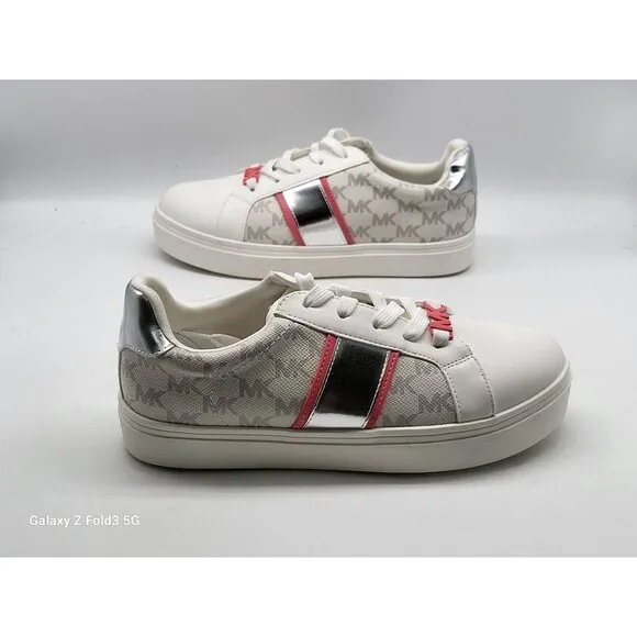 Michael Kors Poppy Embellished Logo Stripe  Womens Sneakers Shoes Size 5
