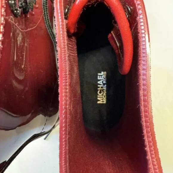 Michael Kors Tavie Rainbootie Rubber Burgandy Women’s Size 9