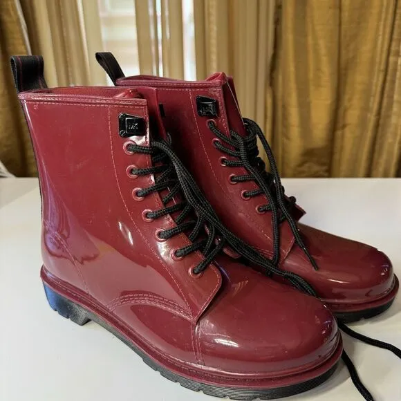 Michael Kors Tavie Rainbootie Rubber Burgandy Women’s Size 9