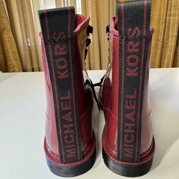 Michael Kors Tavie Rainbootie Rubber Burgandy Women’s Size 9