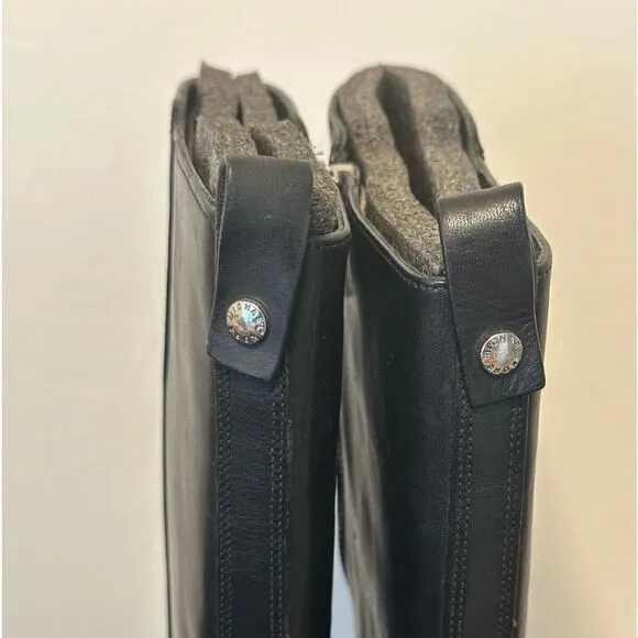 Michael Kors Women's Arley Riding Boots Black Leather Wide Calf Size 5.5 M