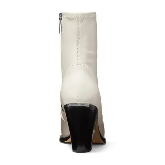 MICHAEL Michael Kors Dover Embellished Pointed Toe High Heel Booties Light Cream