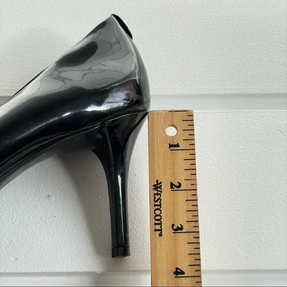 Michael Michael Kors Black Flex Patent Leather Mid Heel Pump Heel Shoes Size 11