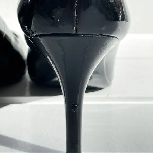 Michael Michael Kors Black Flex Patent Leather Mid Heel Pump Heel Shoes Size 11