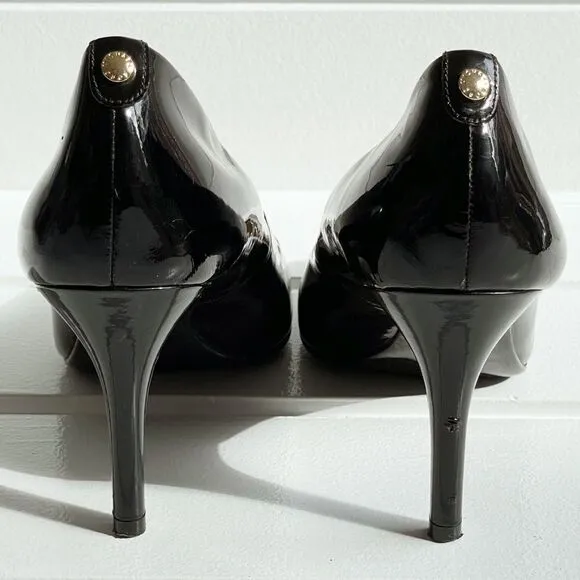 Michael Michael Kors Black Flex Patent Leather Mid Heel Pump Heel Shoes Size 11