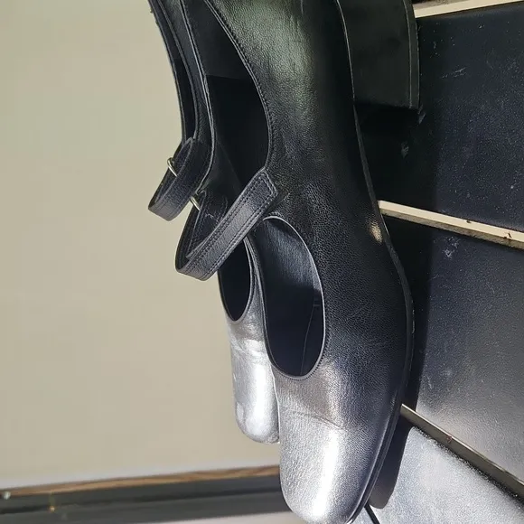 Mila Pacoli Vintage Black Leather   Whimsygoth Witchy  Mary Jane Shoes