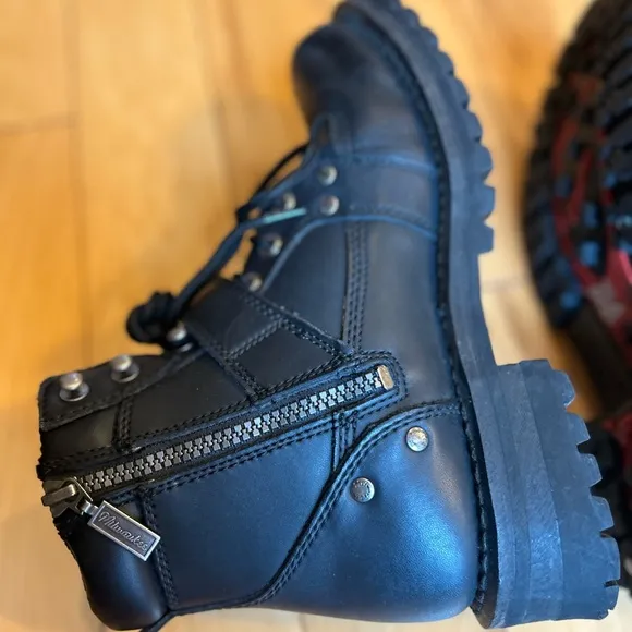 Miluakee Motorcycle Black Leather Boots for Men