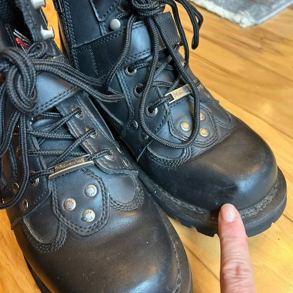 Miluakee Motorcycle Black Leather Boots for Men
