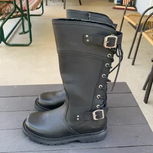 Milwaukee Black Leather Motorcycle Boots Size 8.5C
