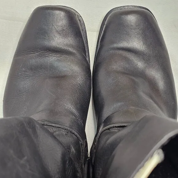 Milwaukee Boots Harness Motorcycle Black Leather MB410 Square Toe Mens 10.5EE