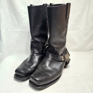 Milwaukee Boots Harness Motorcycle Black Leather MB410 Square Toe Mens 10.5EE
