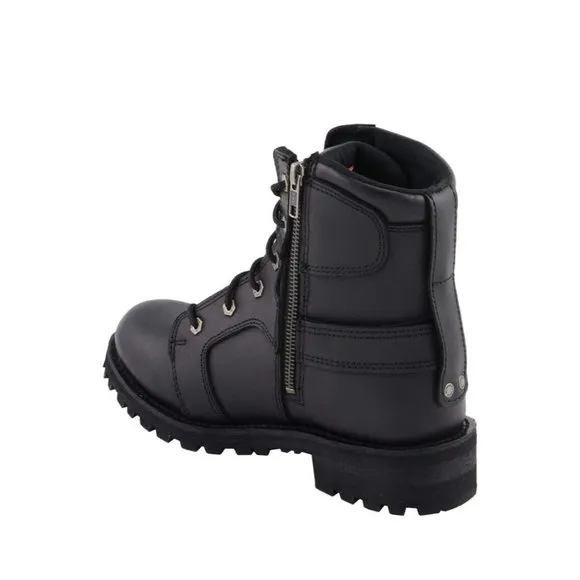 Milwaukee Leather Black 8”  Lace-Up Motorcycle Harness Boots *MBL9302 Size 5