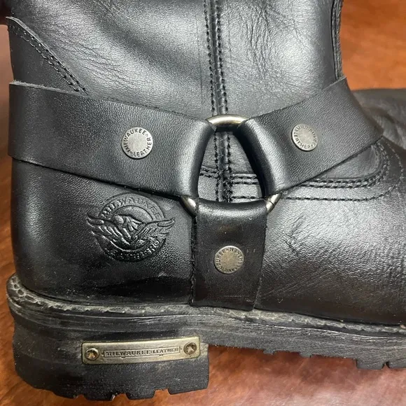 Milwaukee Leather MBM131W Men's 9 Black 11” Classic Square Toe Harness Boots