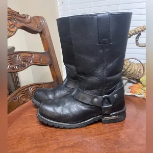Milwaukee Leather MBM131W Men's 9 Black 11” Classic Square Toe Harness Boots