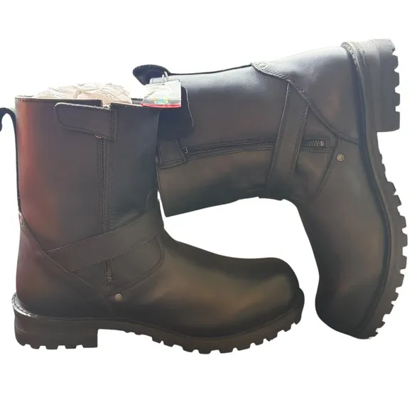 Milwaukee Leather Men's Engineer Boots Black Motorcycle Biker Size 15 EEE