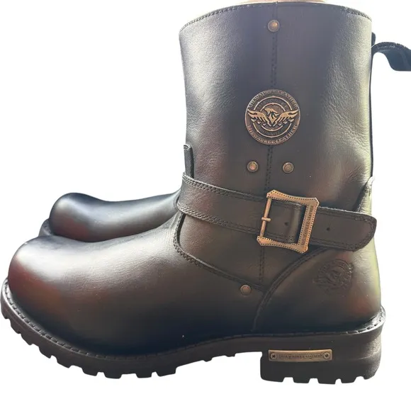 Milwaukee Leather Men's Engineer Boots Black Motorcycle Biker Size 15 EEE