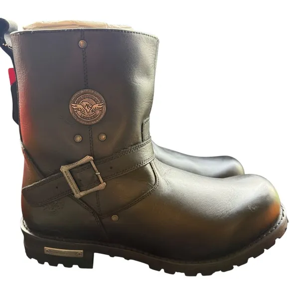 Milwaukee Leather Men's Engineer Boots Black Motorcycle Biker Size 15 EEE