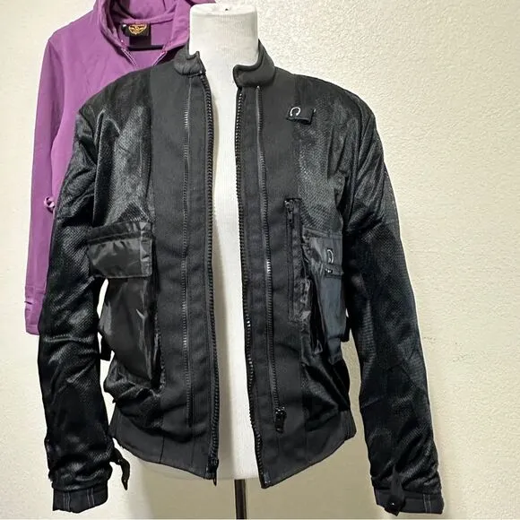 Milwaukee Leather ML2067 Women's 3/4 Black and Purple Leather Hoodie Jacket