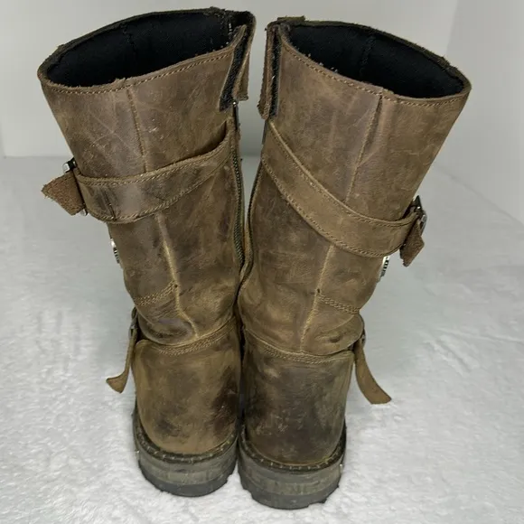 Milwaukee Leather Motorcycle Boots Brown 7 EU 40