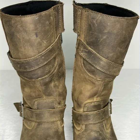 Milwaukee Leather Motorcycle Boots Brown 7 EU 40