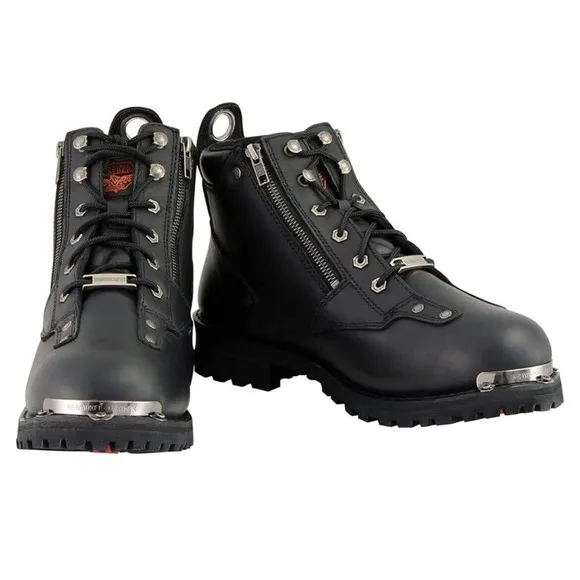 Milwaukee MBM103 Black Leather Zip Lace Motorcycle Boots Mens 11 Fast Ship NEW