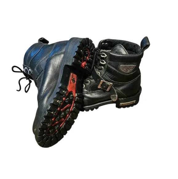Milwaukee Men’s Motorcycle Black Boots Lace-up Size 7.5C