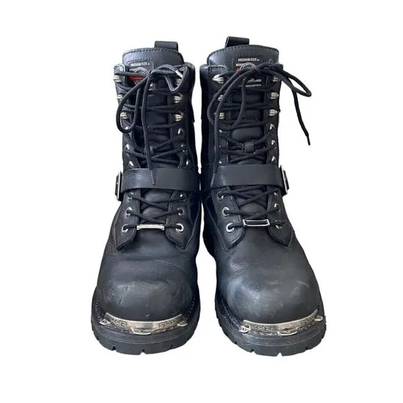Milwaukee Men's Renegade Motorcycle Boots Black Leather Moto MB423 Size 11 D