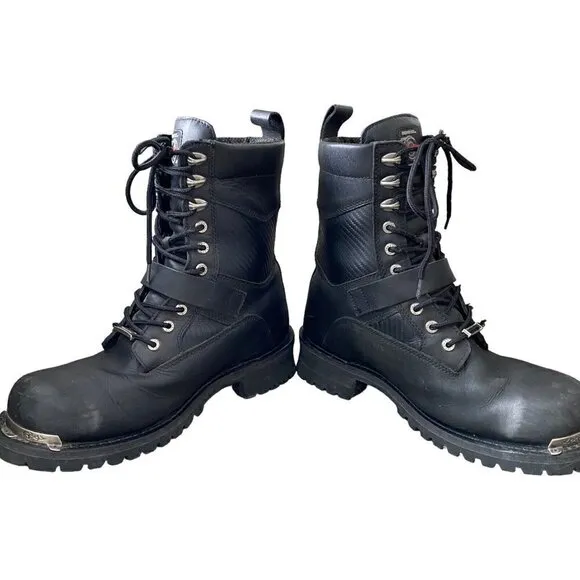 Milwaukee Men's Renegade Motorcycle Boots Black Leather Moto MB423 Size 11 D