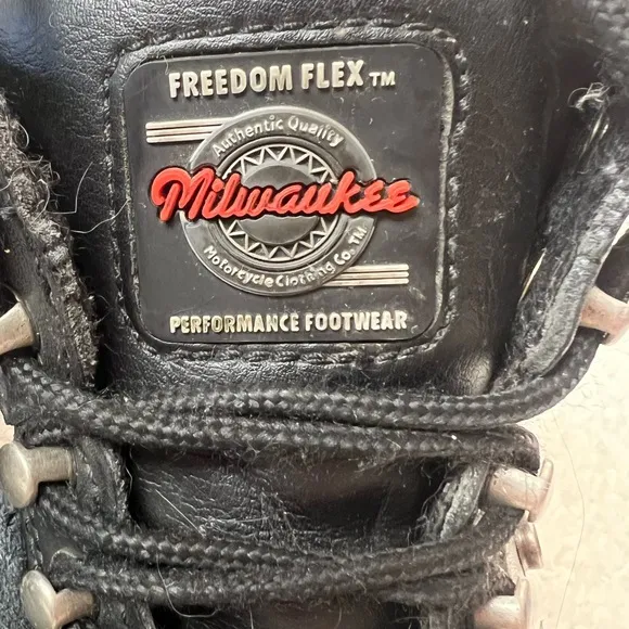 Milwaukee Motorcycle Clothing Women’s Leather Black Road Captain Boots Size:8.5