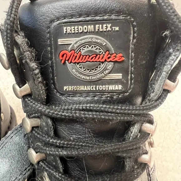 Milwaukee Motorcycle Clothing Women’s Leather Black Road Captain Boots Size:8.5