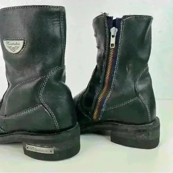 Milwaukee Women's Motorcycle Boots Size 6.5 Black Shifter Side-zip