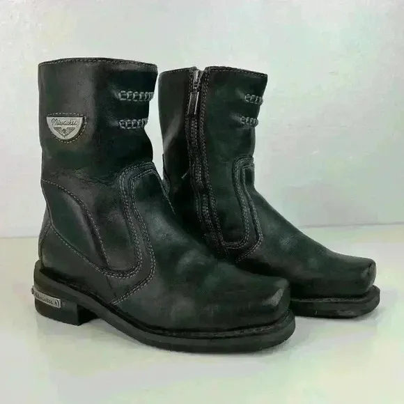 Milwaukee Women's Motorcycle Boots Size 6.5 Black Shifter Side-zip