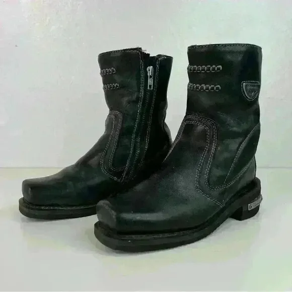 Milwaukee Women's Motorcycle Boots Size 6.5 Black Shifter Side-zip
